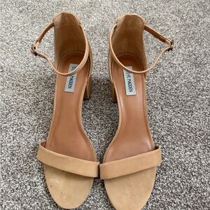 Steve Madden Beige Ankle Strap Heels
